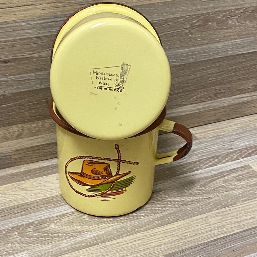 Vintage Western Themed tin Mug Monterrey Western Wear vintage camp fire mugs - Picture 7 of 8